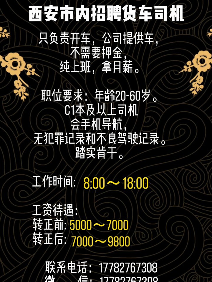 长安最新司机招聘信息与相关细节概述